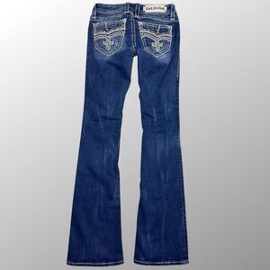 Rock Revival Jeans Women’s 26 x 33 Dark Wash Calli Bootcut Distressed Stretch